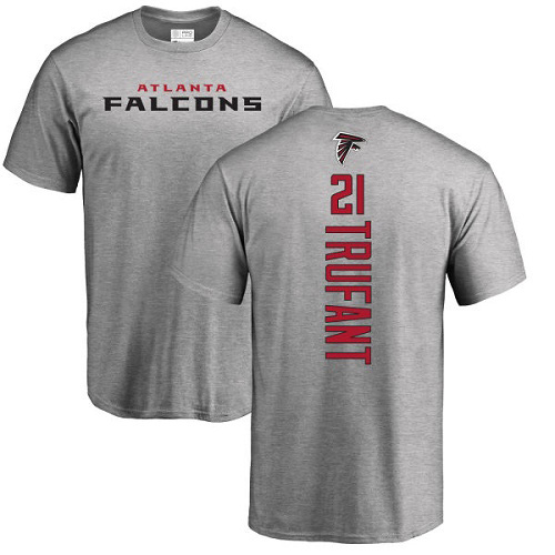 Atlanta Falcons Men Ash Desmond Trufant Backer NFL Football #21 T Shirt->nfl t-shirts->Sports Accessory